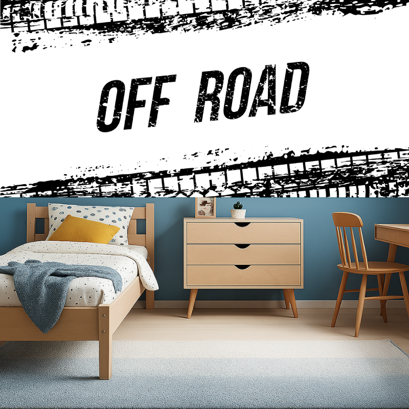 Frise papier peint pneu moto blanc garcon456