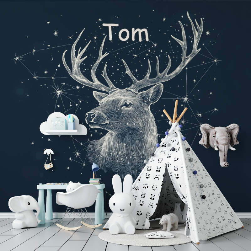 Papier peint prenom design tapisserie murs