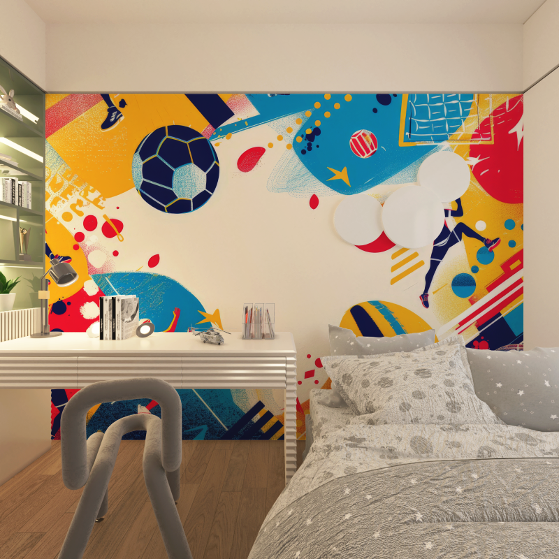 Papier peint foot enfants chambre adolescents