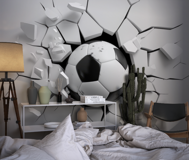 Papier peint tapisserie 3d foot chambre dado1