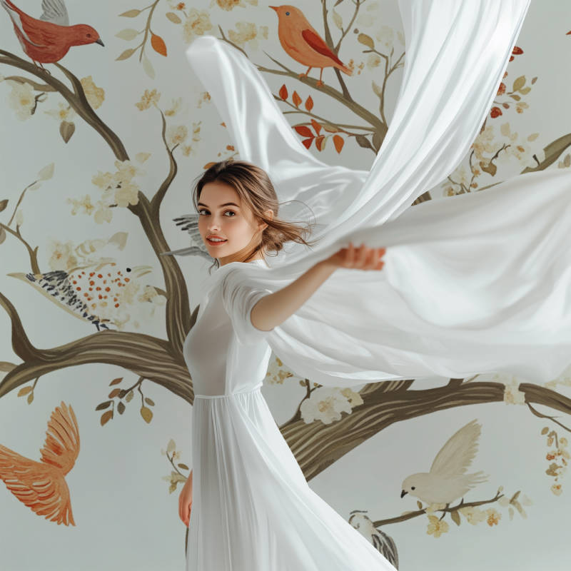 Papier peint arbre animaux modele