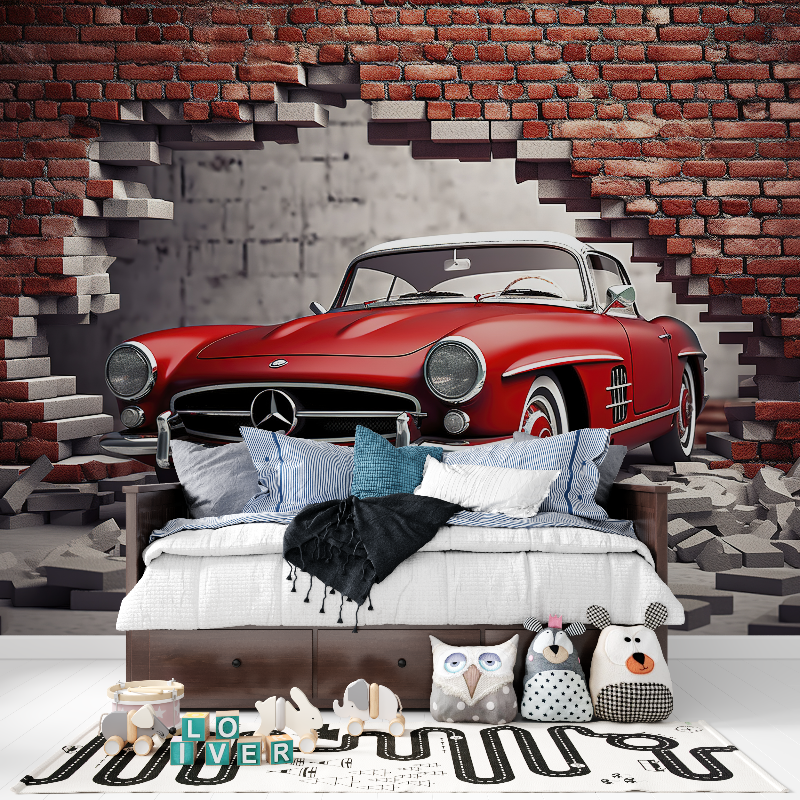 Papier peint chambre garcon voiture panoramique garcon
