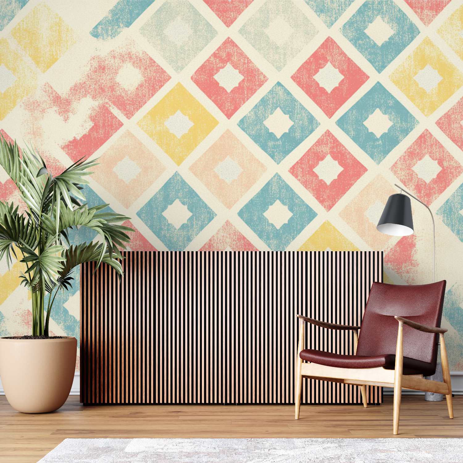 Papier peint vintage style annee 50 sur mesure