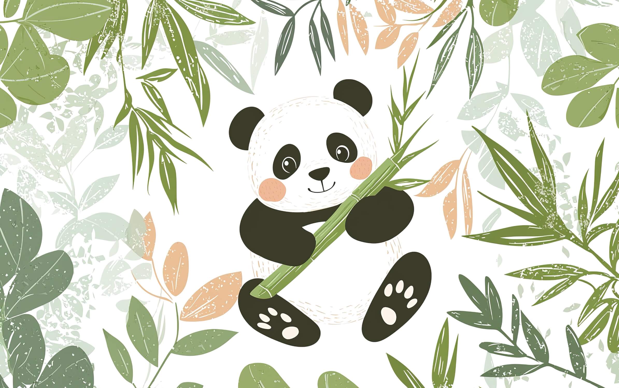 Papier Peint Panda Chambre Bébé Vert