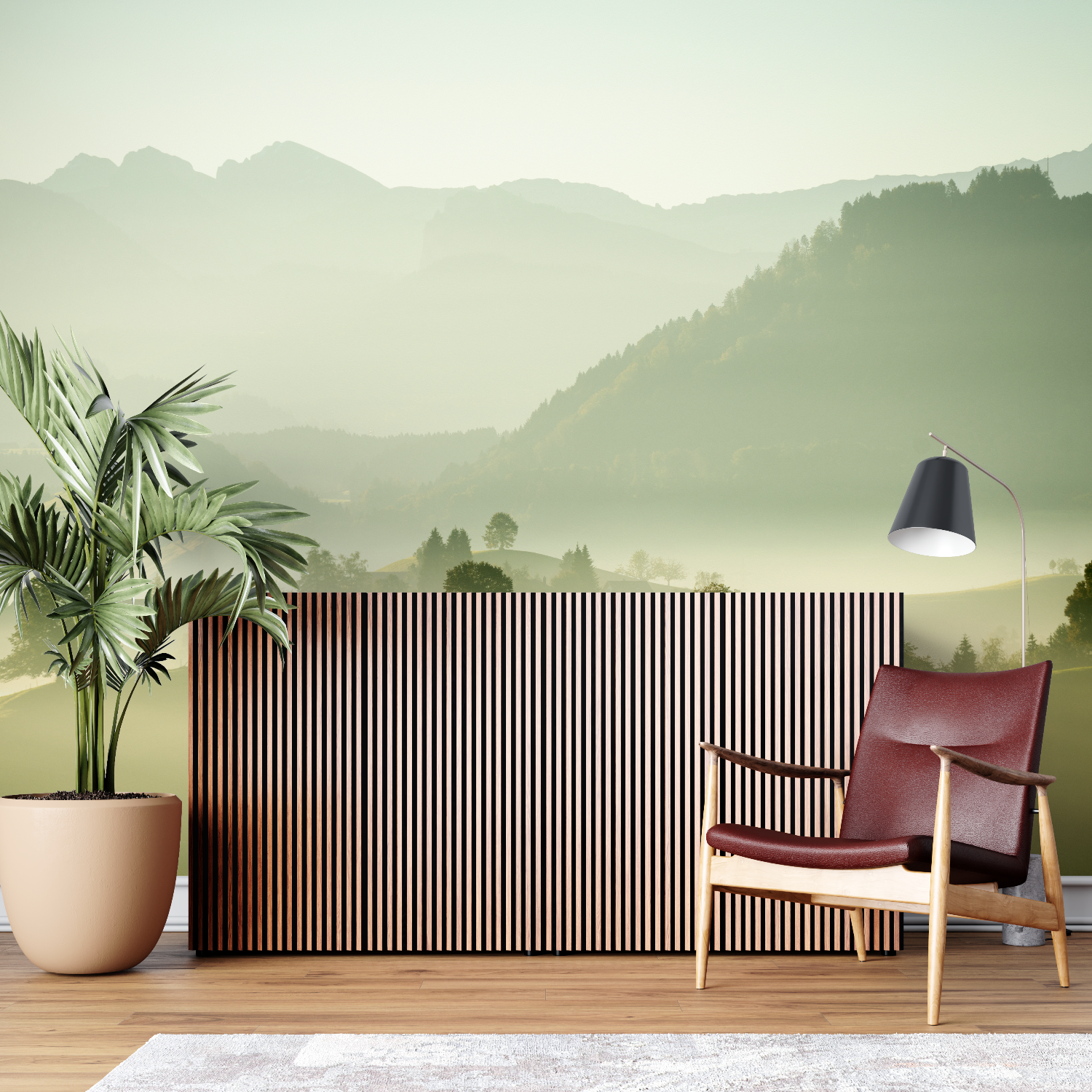 Papier peint aquarelle chambre adulte sur mesure