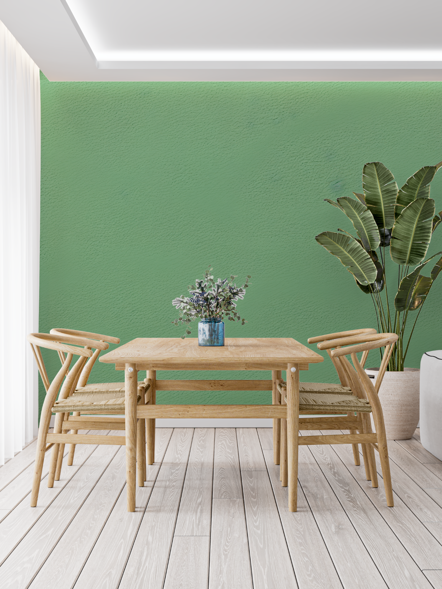 Papier Peint Intissé Vert - panoramique tendance