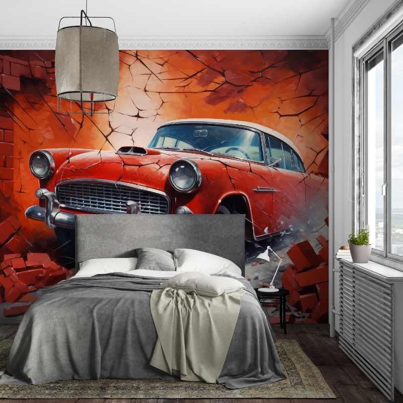 Papier peint xxl voiture ancienne piece ados