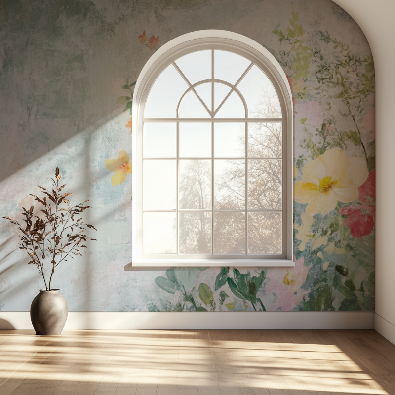 Papier peint fleur allemand fenetre papier