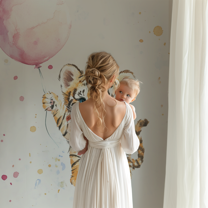 Papier peint tigre ballon bb123