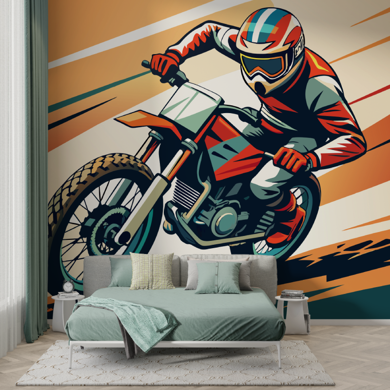 Papier peint garcon moto garcon123