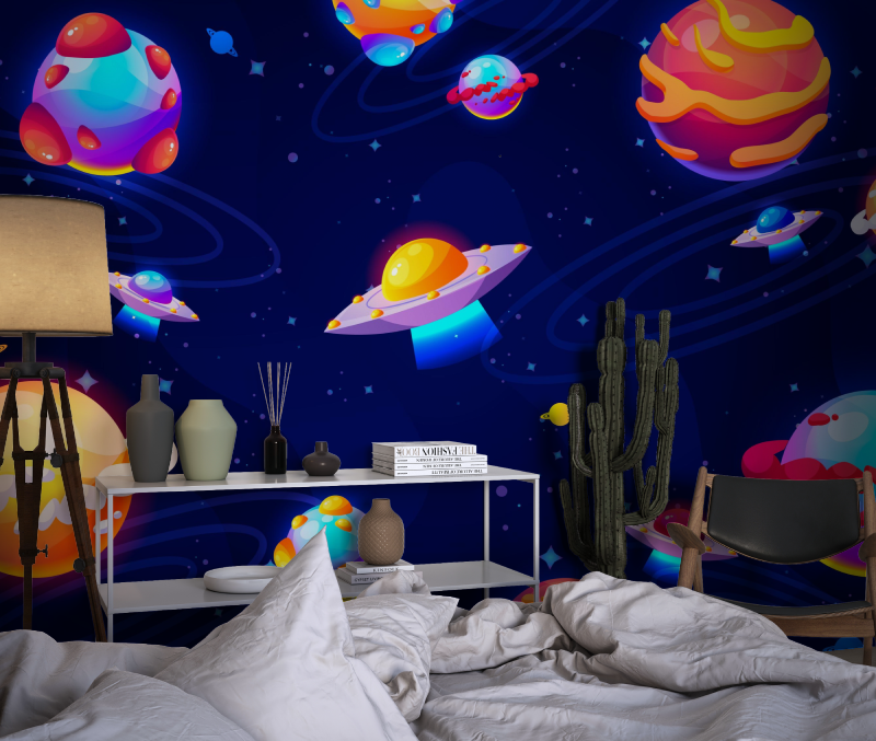 Papier peint astronomie espace chambre dado1