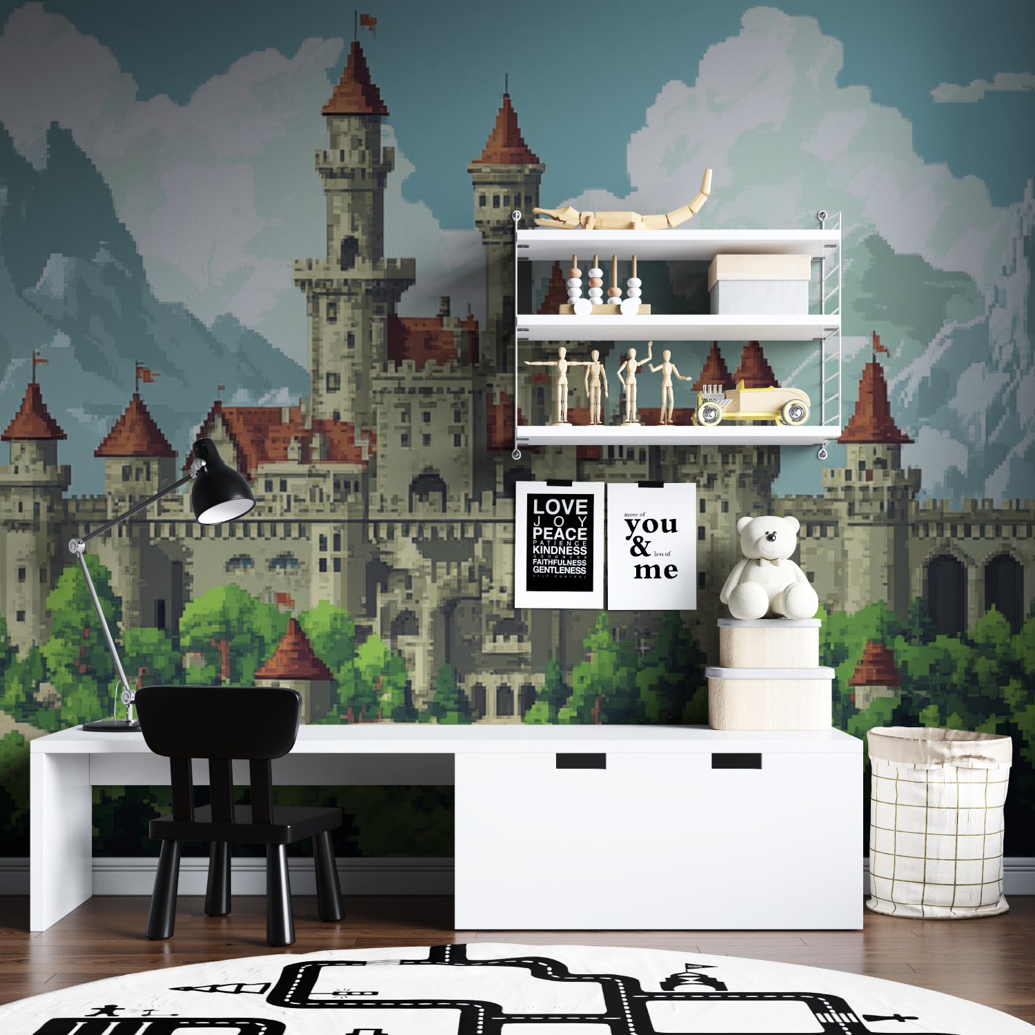 Papier peint aventure avec des ...n pixels tapisserie garcon