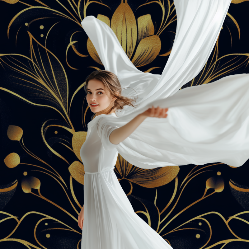 Papier peint fleur art deco modele