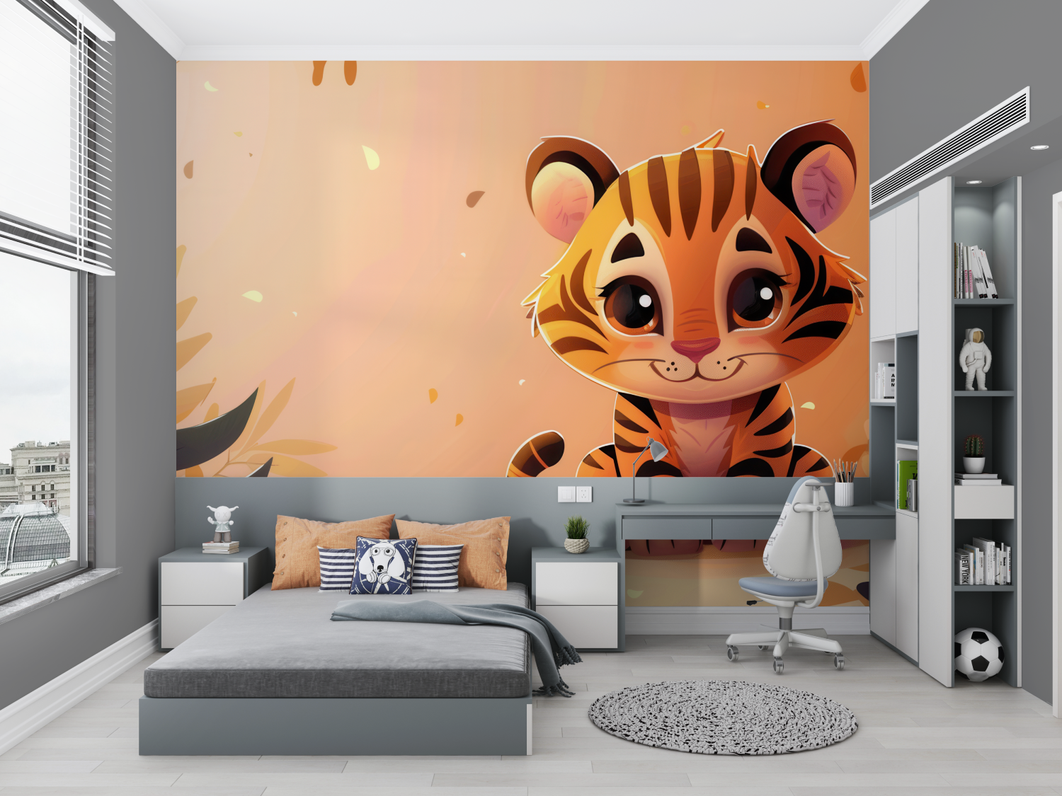 Papier Peint Enfant Tigre - panoramique garçon