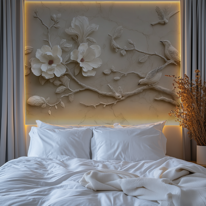 3d beige birds mural wallpaper chambre premium