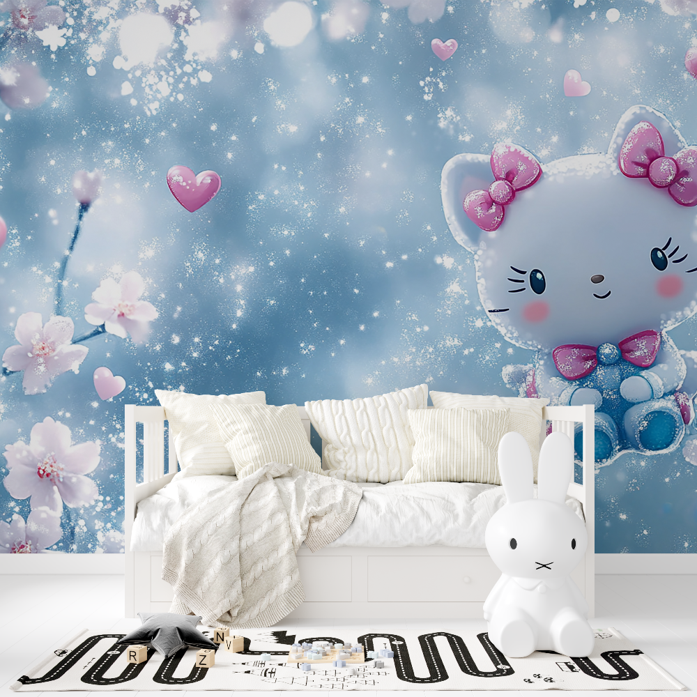 Papier peint hello kitty glace tapisserie fille