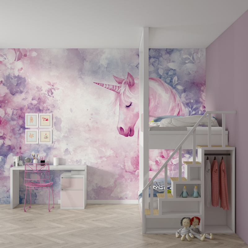 Papier peint licorne dream it mur chambre fille