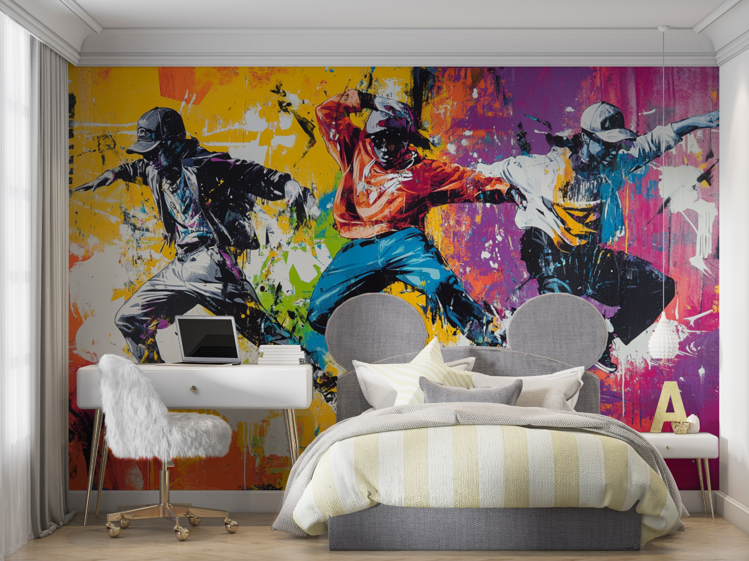 Papier peint freestyle hip hop mur chambre panoramique