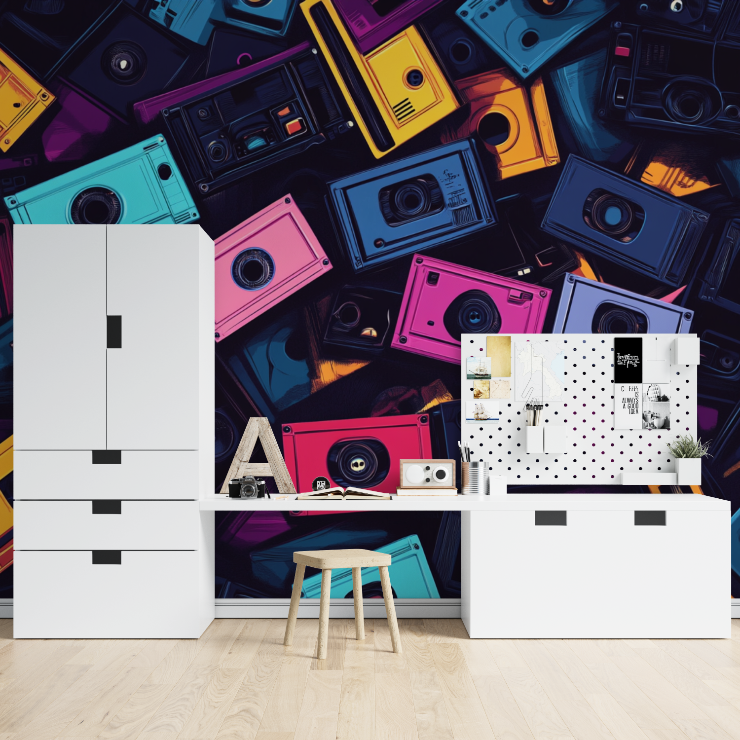 Papier peint musique annees 80 tapisserie spiderman