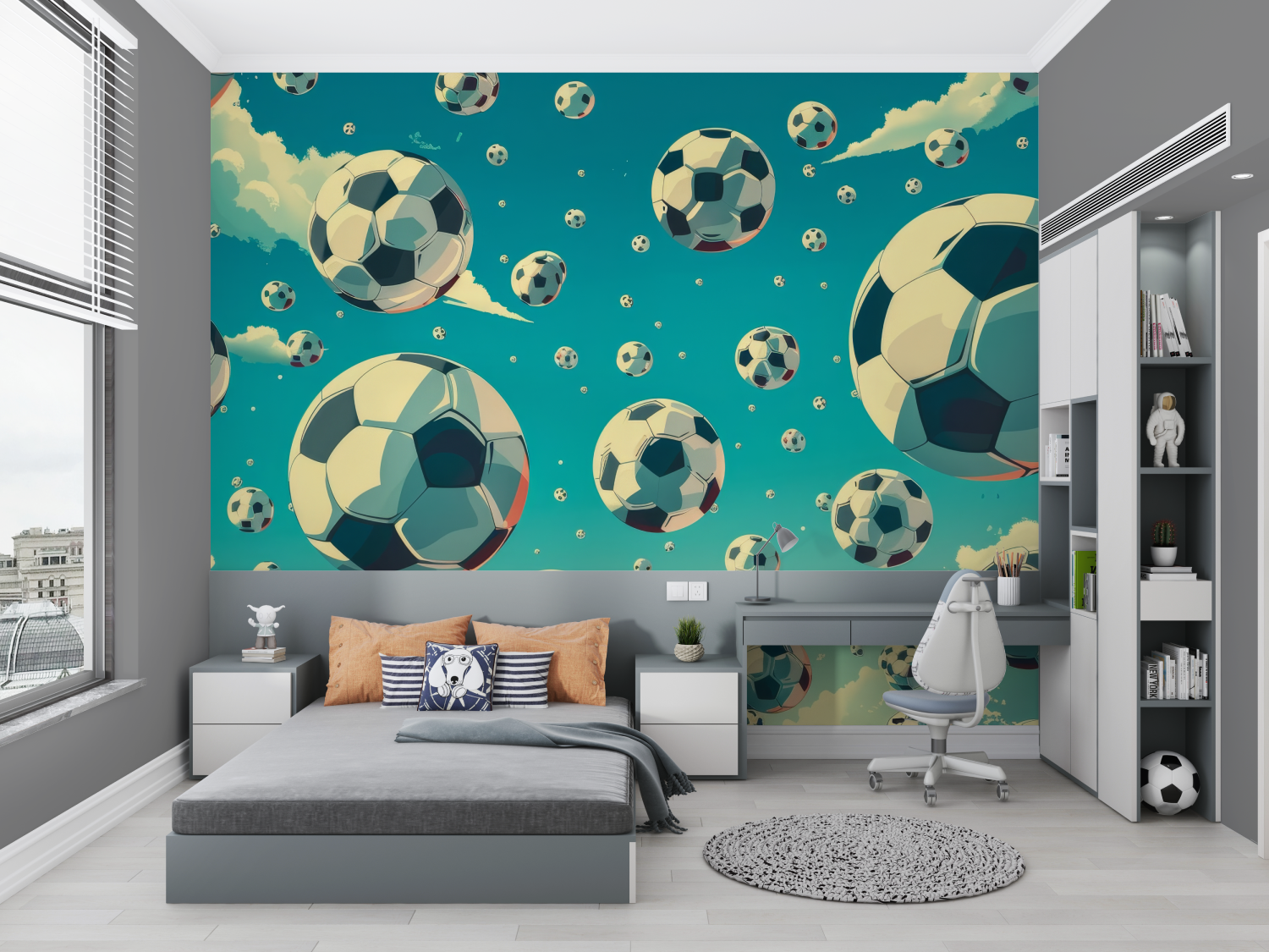 Papier peint foot chambre enfant chambre petit