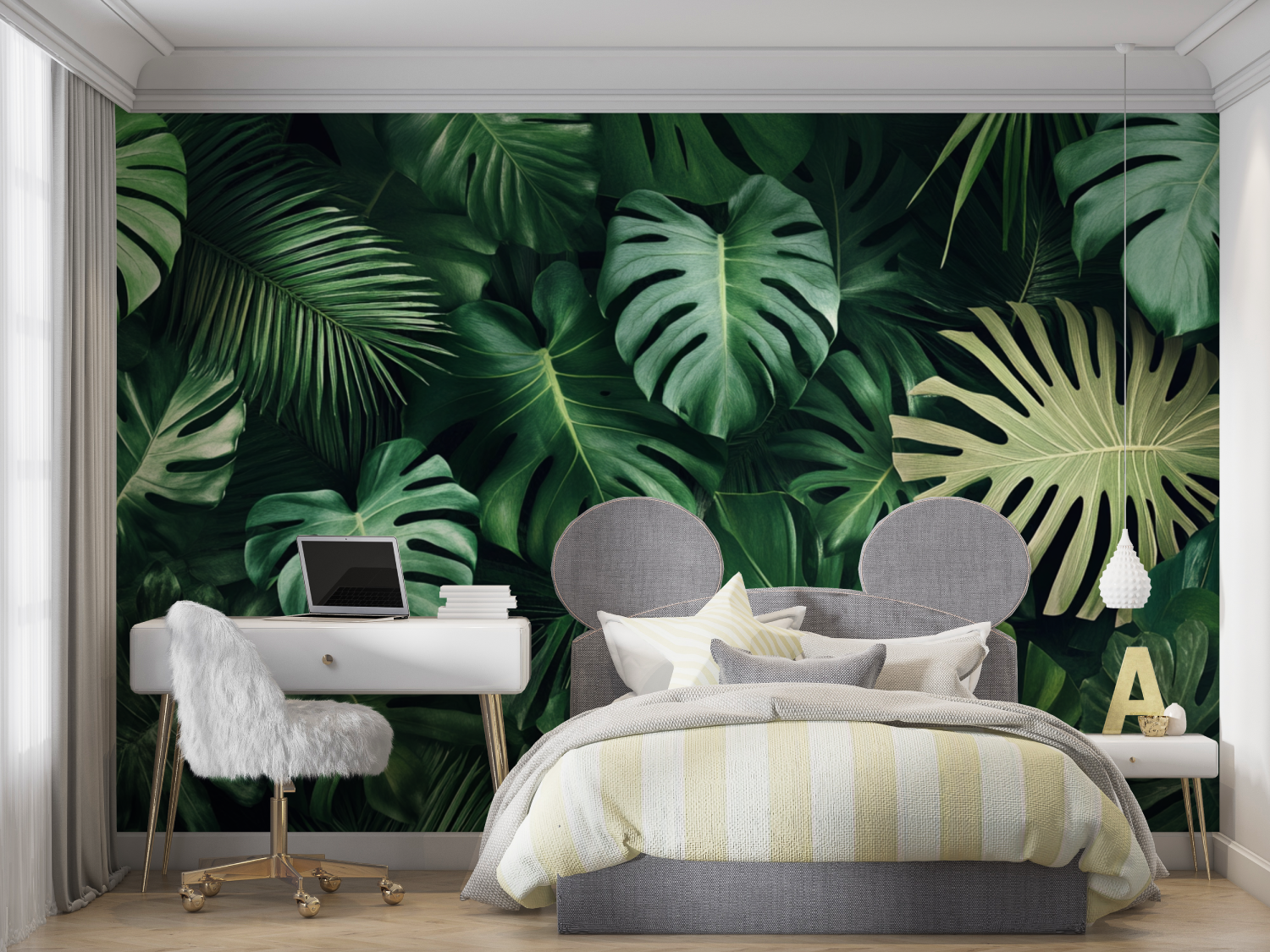Papier peint plantes tropicales mur chambre panoramique