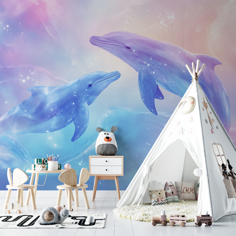 Papier peint animaux marins chambre bebe