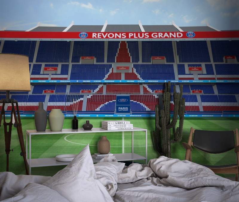 Papier peint foot psg chambre dado1