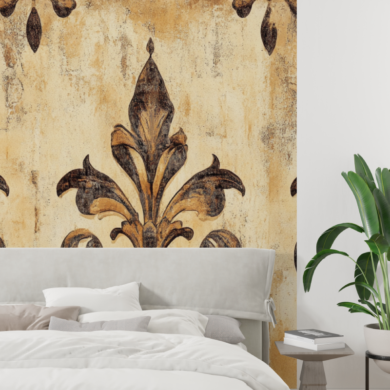 Papier peint fleur de lys fond ...nnonce tapisserie tendance