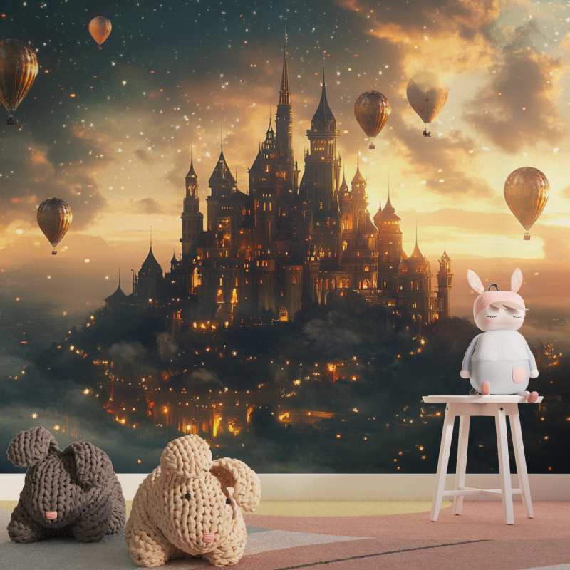 Papier peint princesse giga chateau tapisserie pour fille