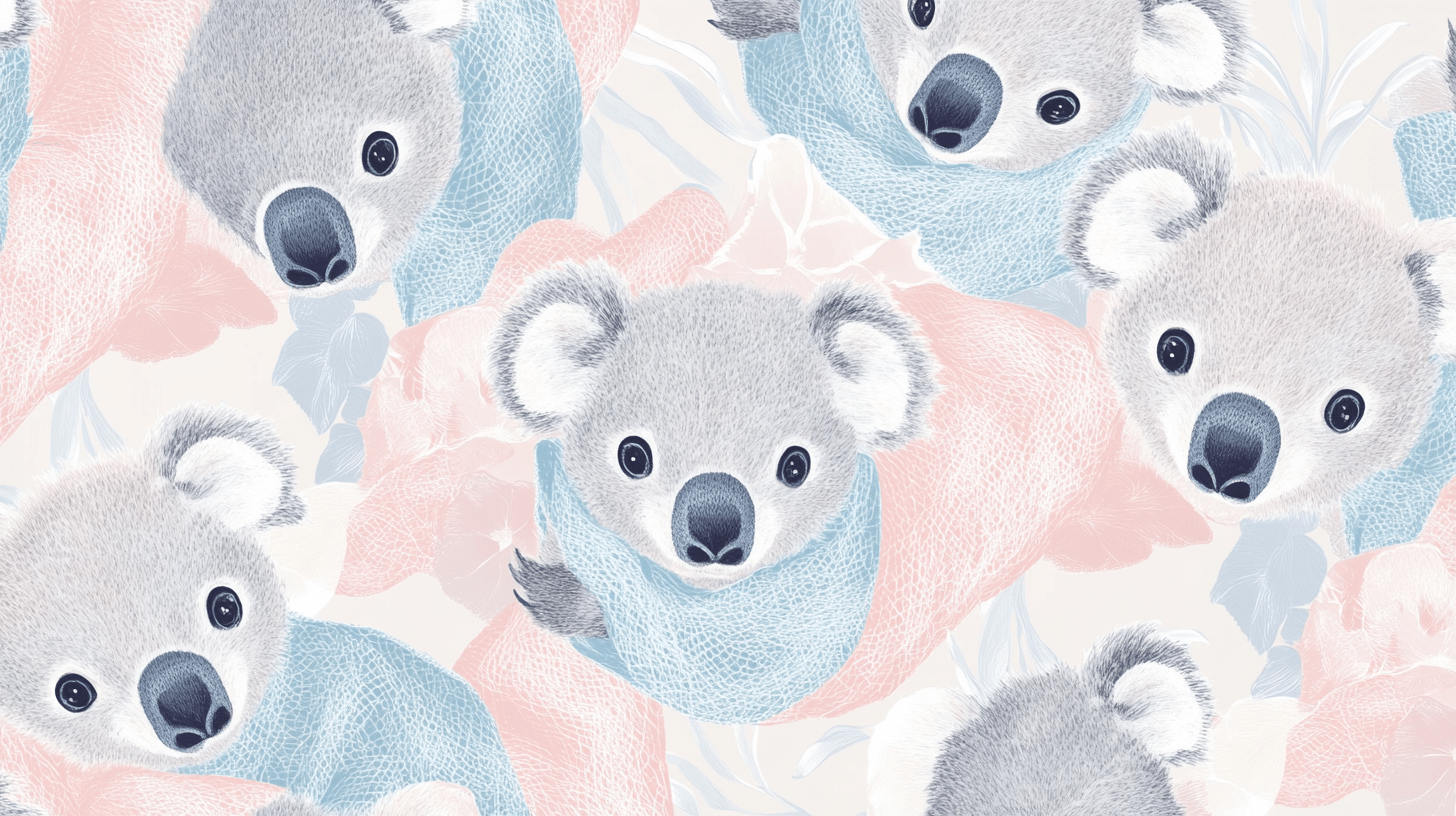 Papier Peint Koala Et Couverture Tricotée