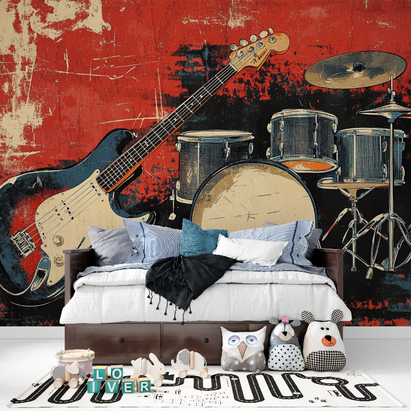 Papier peint rock sound panoramique garcon