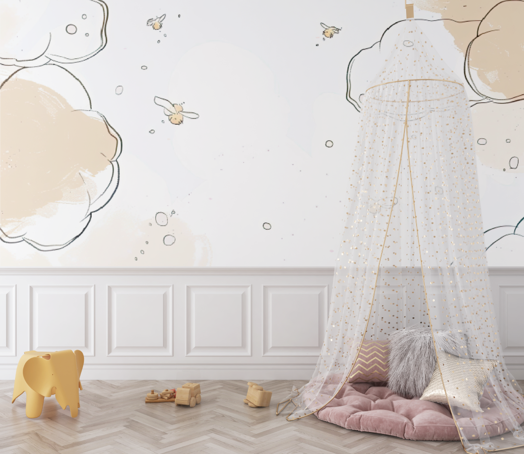 Papier peint Nuages unisexe pour bébé - bebe tipi