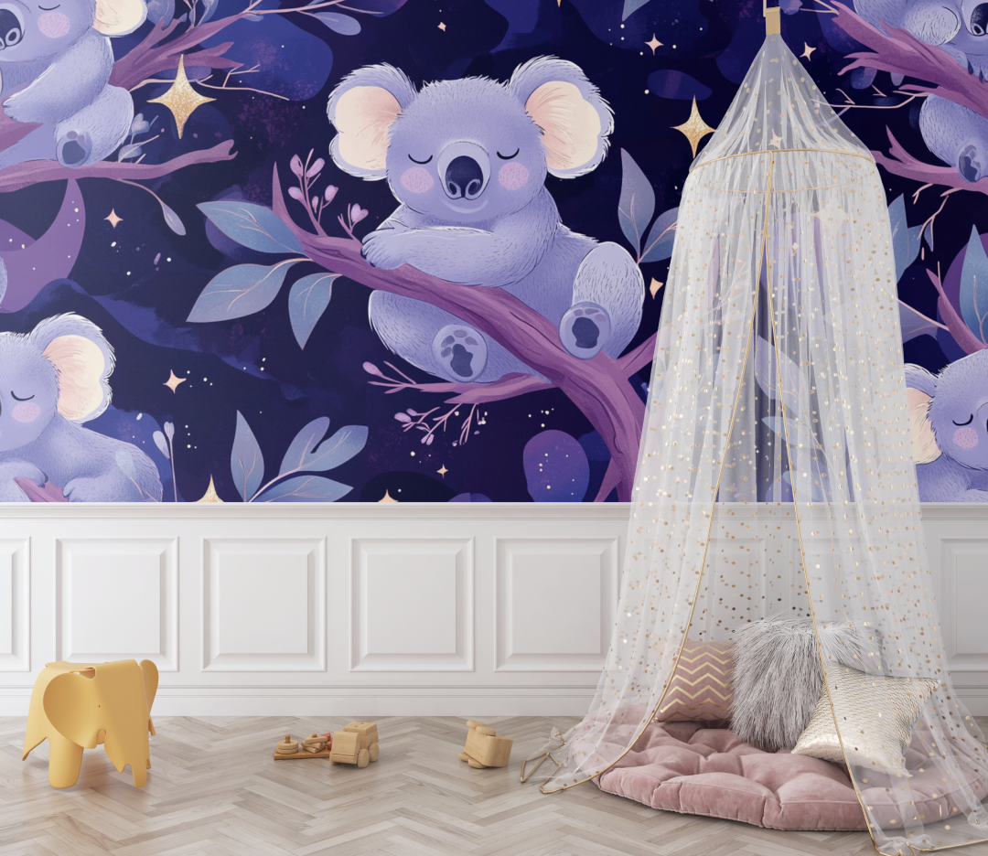 Papier peint koala sous la voute celeste bebe
