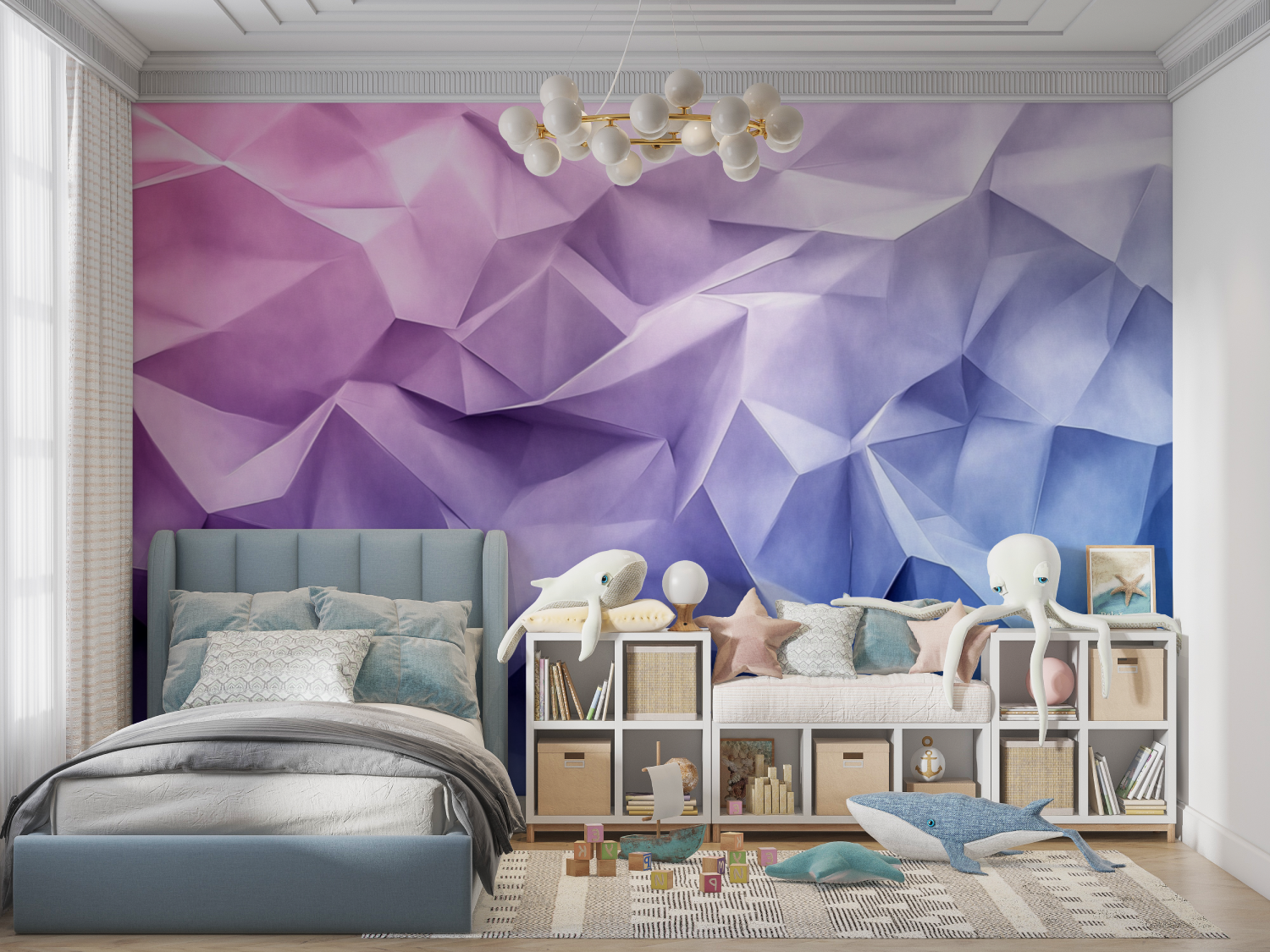 Papier peint figures abstraites panoramique garcon