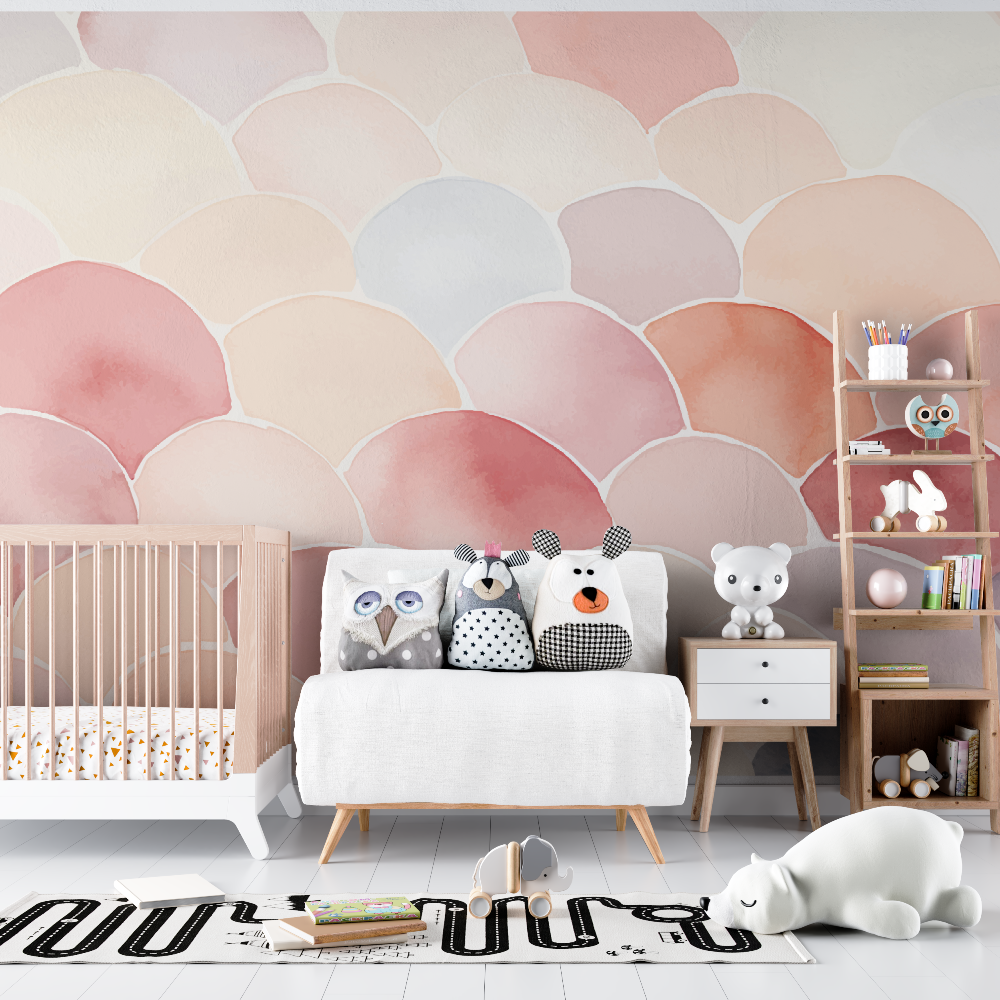 Papier peint Arc-en-ciel bohème bébé - bebe tipi