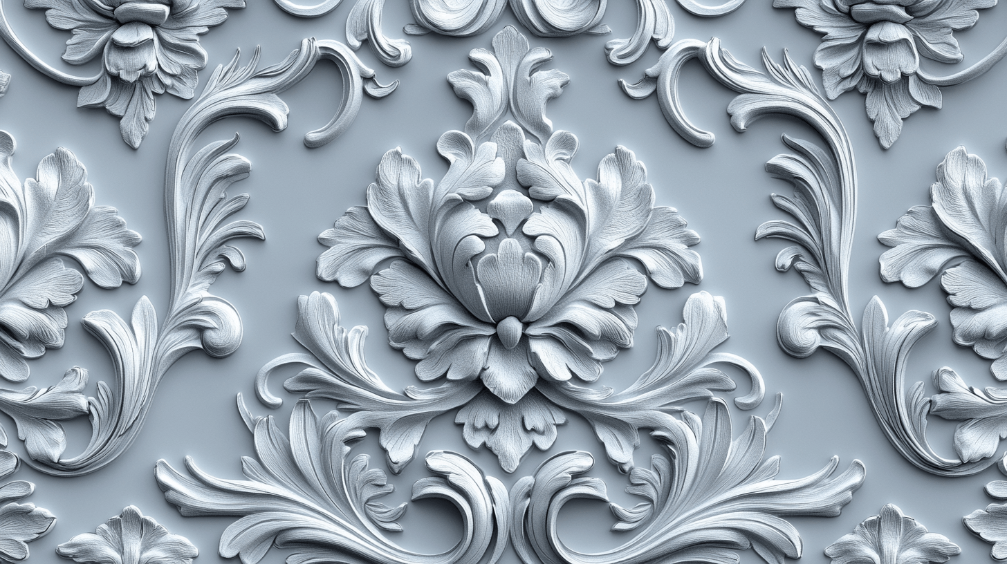Papier Peint Fleur De Lys Gris