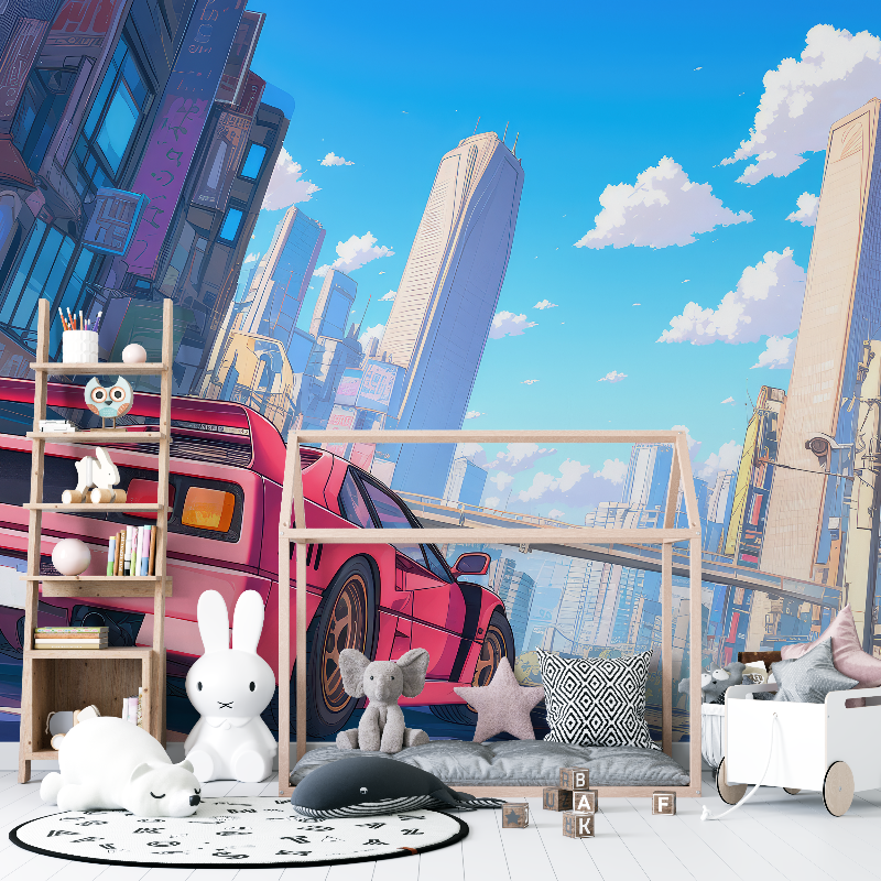 Papier peint voiture style anime 12