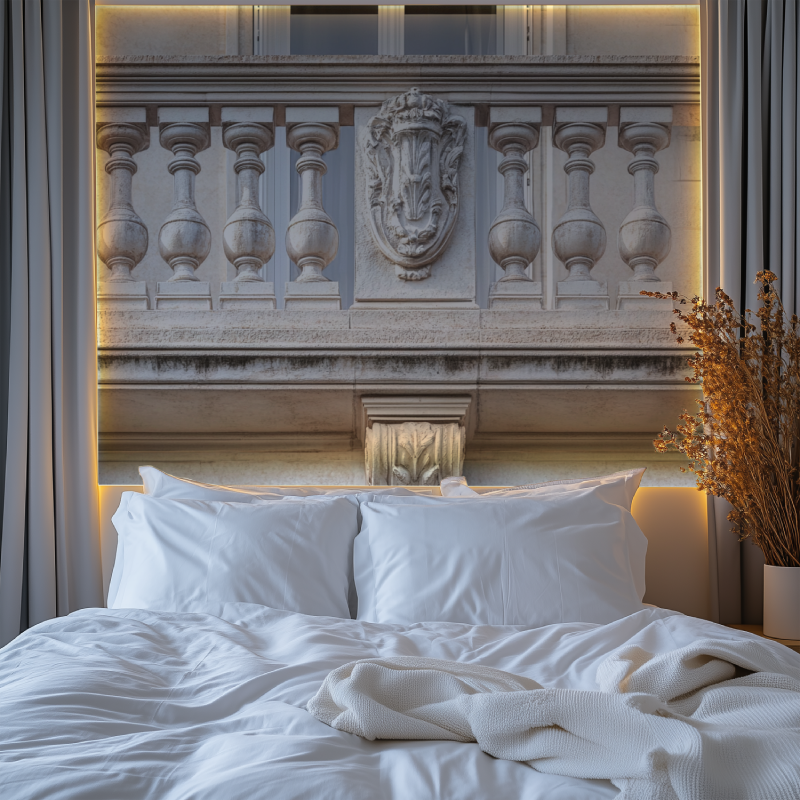 Papier peint trompe loeil haussmannien chambre premium
