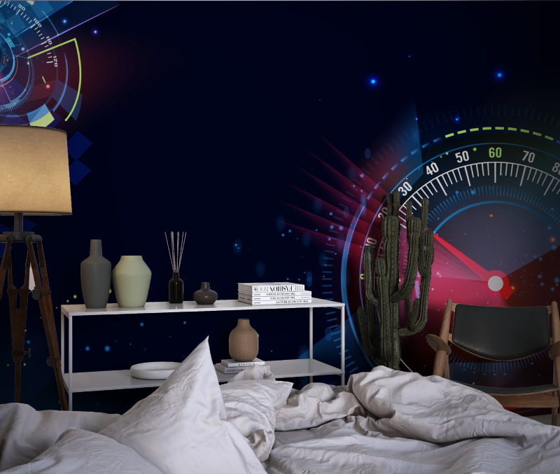 Papier peint 3d tableau bord voiture chambre dado1