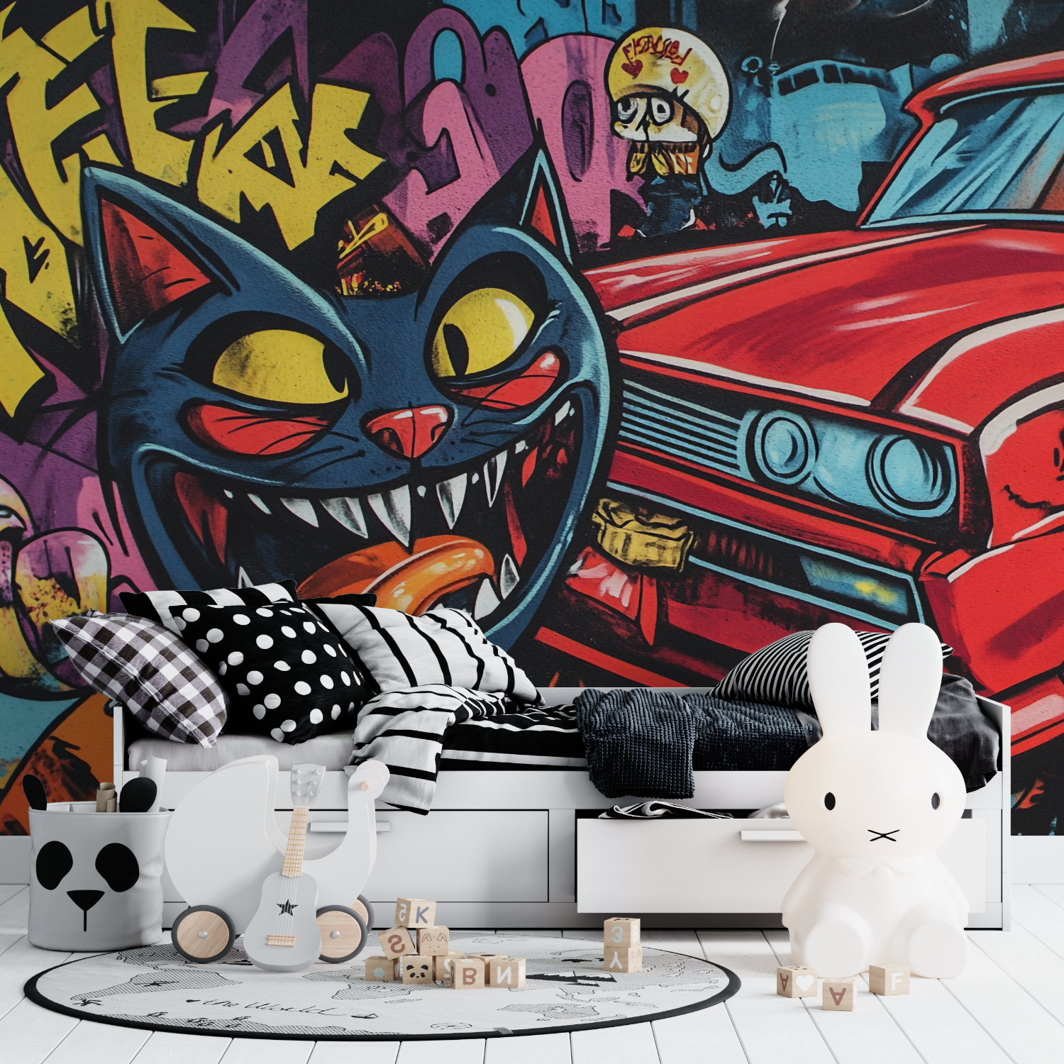 Papier peint graffiti amusant tapisserie ado