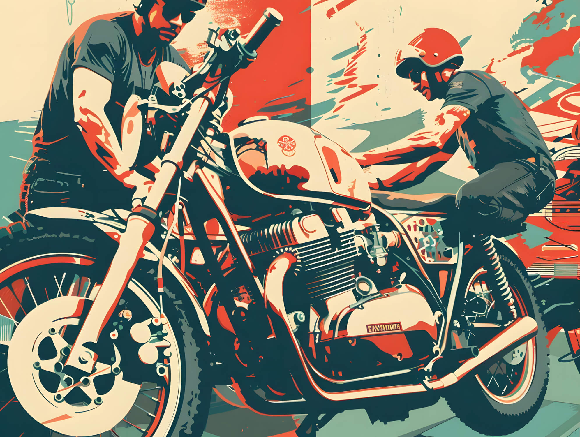 Papier Peint Graffiti Moto Salon