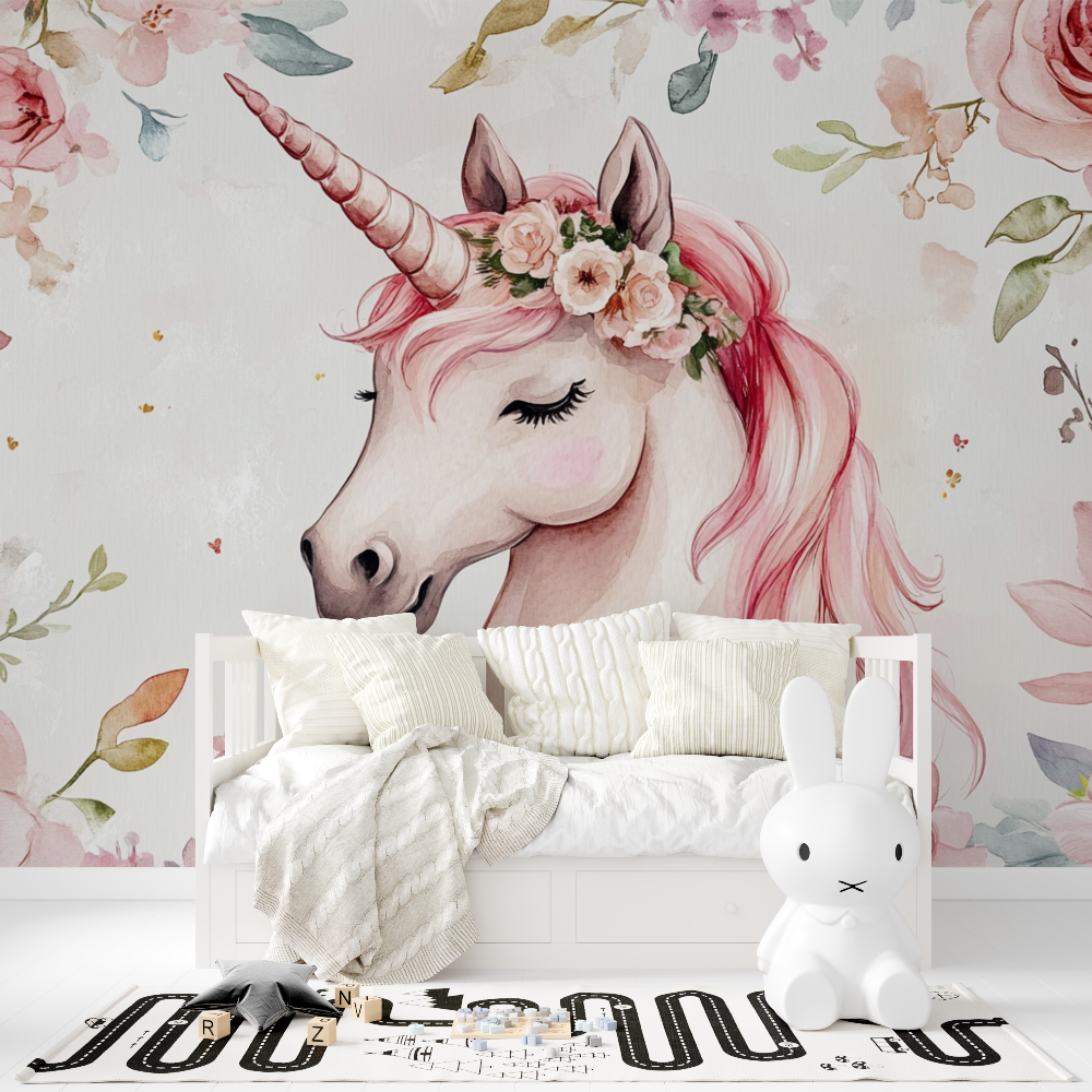Papier pein theme licorne flamant tapisserie fille