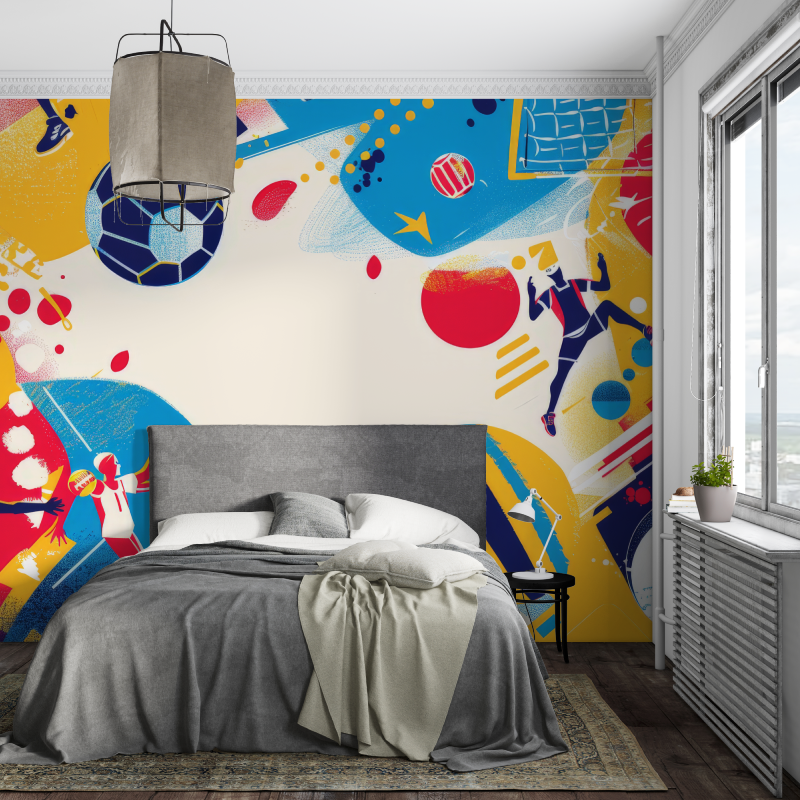 Papier peint foot enfants piece ados