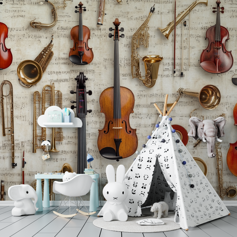 Papier peint instrument de musique tapisserie murs