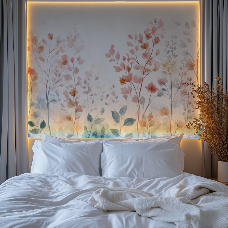 Papier peint arbre en fleurs chambre premium