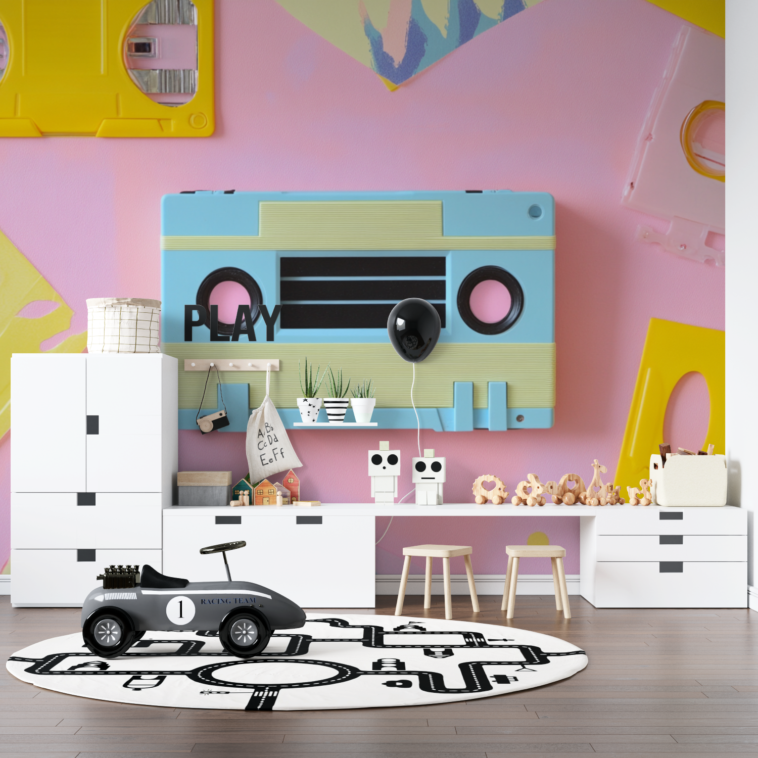 Papier peint style 90s pano anime