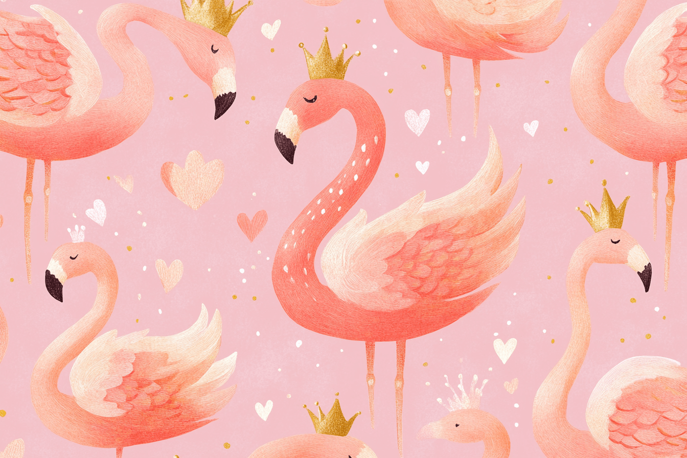 Papier Peint Princesse Flamant Rose Princesse
