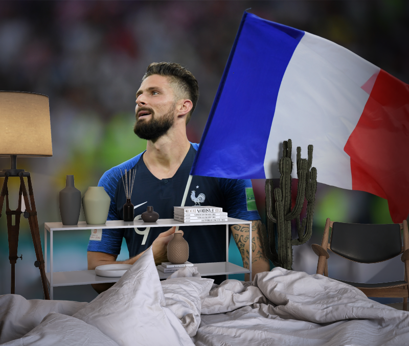 Papier peint foot giroud chambre dado1