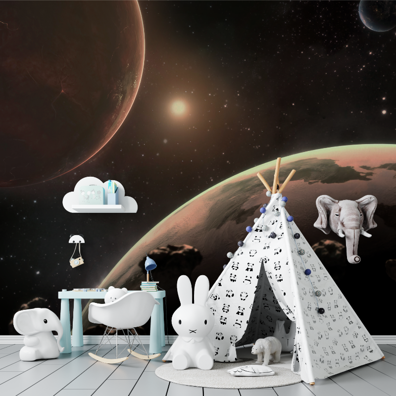 Papier peint poster espace planete tapisserie murs