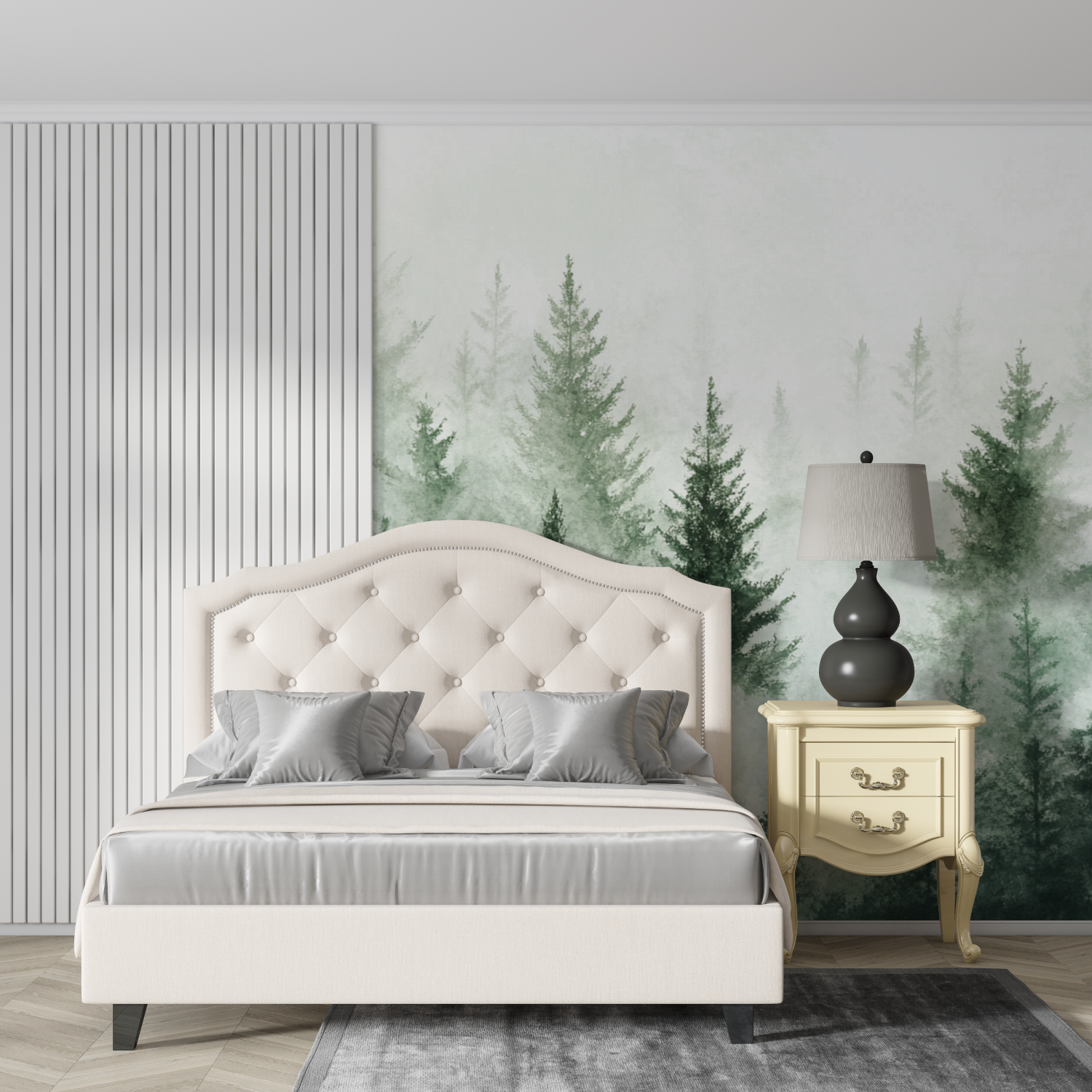 Papier peint aquarelle foret abstraite design